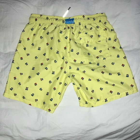 Kuwalla Swimwear Men’s Swimsuit| USM/ Yellow with fun characters. - Picture 5 of 6